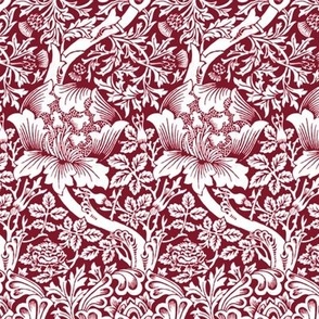 1881 "Rose and Thistle" by William Morris in Burgundy - Coordinate