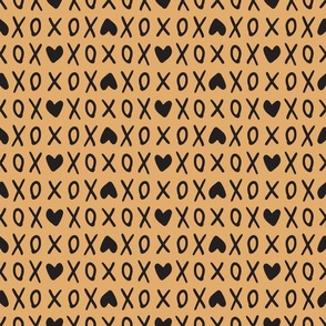 xoxo love hearts - golden honey yellow and black