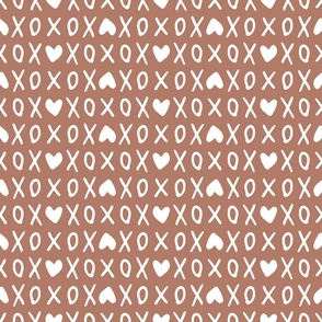 xoxo love hearts - boho sepia chocolate brown and white