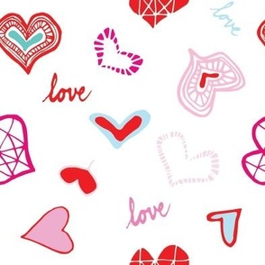 Medium Doodle Valentine Hearts 