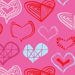 Medium Pink Valentine Heart Mix