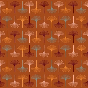 Ginkgo tree leaves-brown background-Small scale