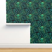 Cthulhu Sea Monster - Deep Green Design