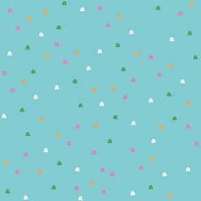 springtime splendour - happy confetti speckle - cyan aqua splash