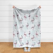 Flamingo Girls in aqua blue teal pink