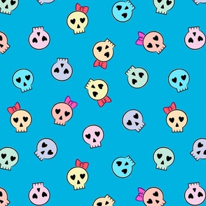 Cute Skulls - blue