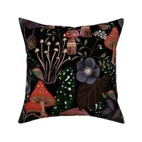 Midnight Dark Misty Mushroom Garden L