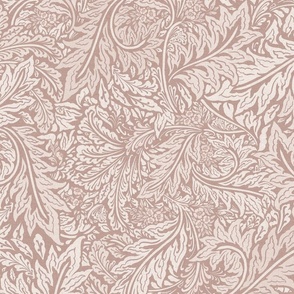 William Morris Tribute - Larkspur leaves foliage__Neutral blush 24