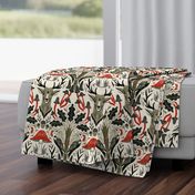 woodpecker oaktree deer damask // small