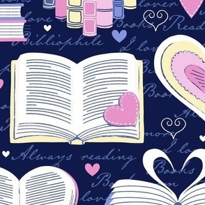 Medium /  Book Lover Valentine Hearts