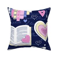 Large /  Book Lover Valentine Hearts