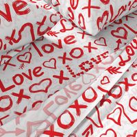 Large - Crimson Red Valentine Love xoxo
