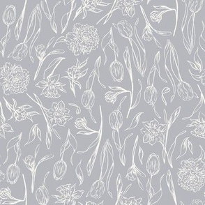 Floral Line Art, Eve Gray