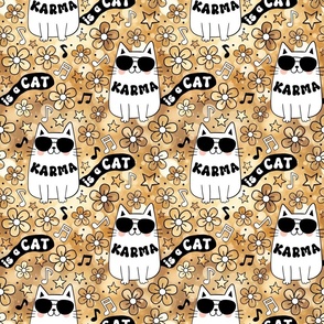 Large Scale Karma is a Cat in Gold Sparkle  