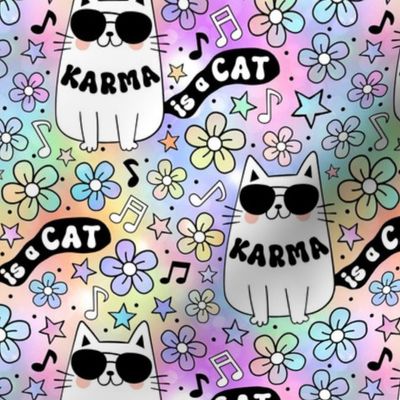 Medium Scale Karma is a Cat Pastel Rainbow  