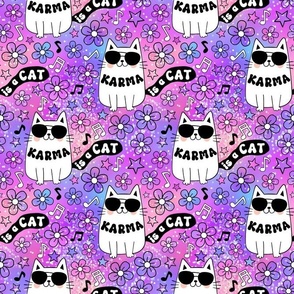 Medium Scale Karma is a Cat Pink and Purple Sparkle  