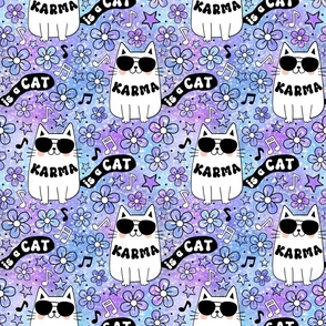 Large Scale Karma is a Cat in Purple and Aqua Galaxy  