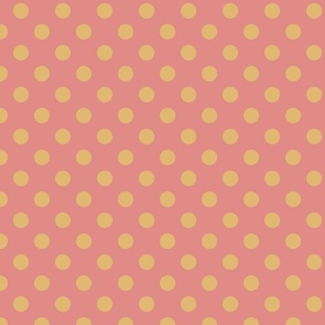 Golden polka dot on pink background 