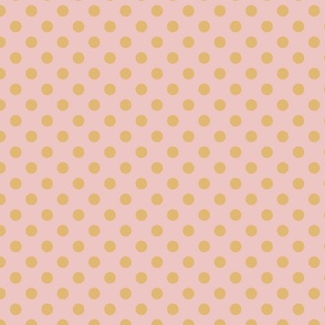 Golden polka dot on blush background - small scale