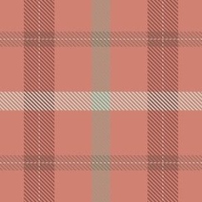 Tartan in Muted Peach Pink, Terracotta Brown and Sage Green (BR010_09)