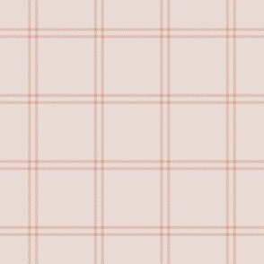 Simple Tartan in Peach Terracotta Pink on Light Dusty Rose (BR011_01)