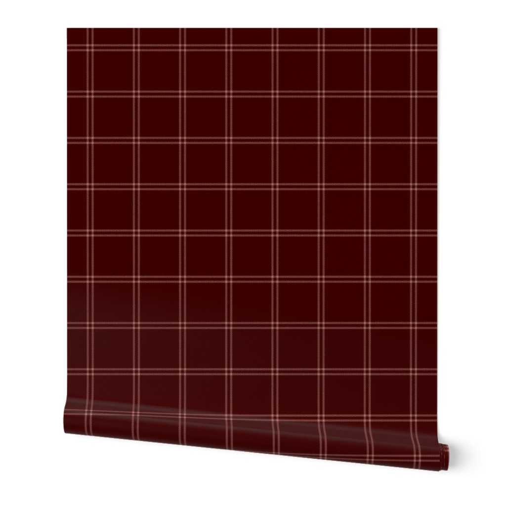 Simple Tartan in Light Peach Pink on Dark Terracotta Brown (BR011_07)