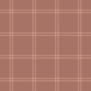 Simple Tartan in Apricot Pink on Light Terracotta Brown (BR011_05)