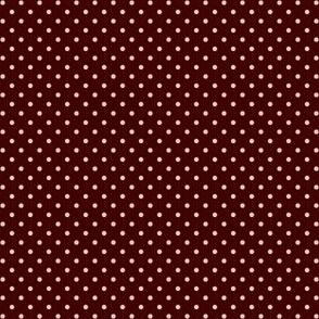 Small Polka Dots in Light Apricot Pink on Dark Terracotta Brown (BR012_06)