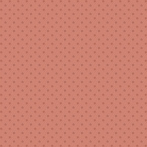 Small Polka Dots in Beige Brown on Peach Terracotta Pink (BR012_04)