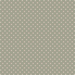 Small Polka Dots in Peach Pink on Light Sage Green (BR012_09)