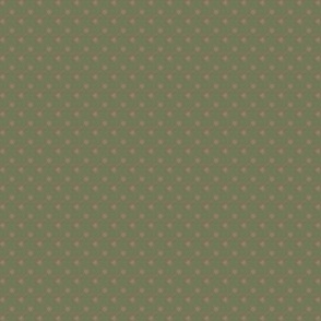 Small Polka Dots in Terracotta Beige Brown on Sage Green (BR012_10)