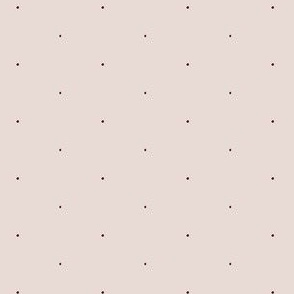 Tiny Polka Dots in Terracotta Brown on Light Dusty Pink  - Widely Spaced (BR013_01)