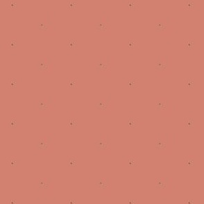 Tiny Polka Dots in Sage Green on Peach Terracotta Red - Widely Spaced (BR013_04)