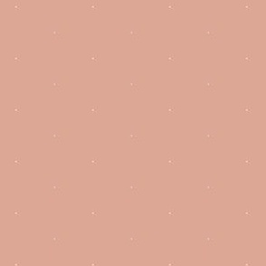 Tiny Polka Dots in Dusty Rose on Peach Terracotta Pink - Widely Spaced (BR013_03)