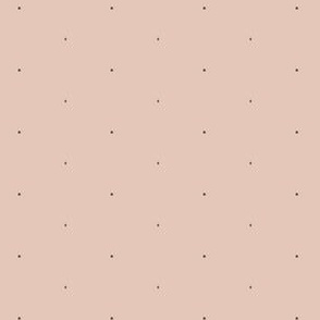 Tiny Polka Dots in Sage Green on Light Peach Pink - Widely Spaced (BR013_02)