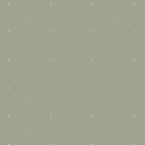 Tiny Polka Dots in Light Mint on Sage Green Gray - Widely Spaced (BR013_09)