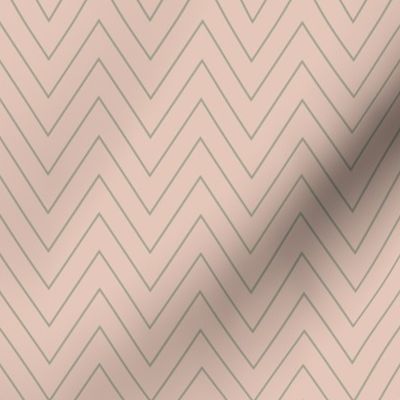 Simple Chevron in  Sage Green on Ligh Apricot Pink (BR014_02)