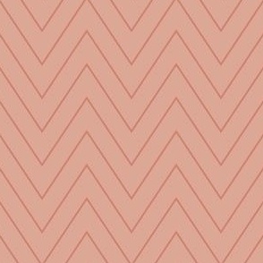 Simple Chevron in Terracotta Red on Salmon Peach Pink(BR014_03)