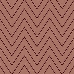 Simple Chevron in Cherry Red Brown on Terracotta Rose (BR014_05)