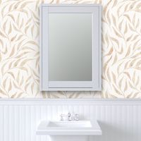 Beige floral calm. Neutral nature leaves.