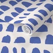 Indigo Blue Geometric Wallpaper Half Circle Stripe Fabric Home Decor Bedding