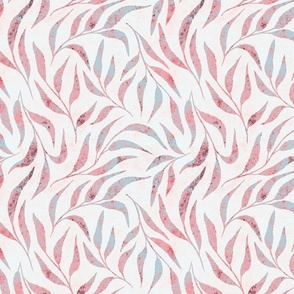 Coral floral wallscapes. Blue and pink leaves. Home decor. 