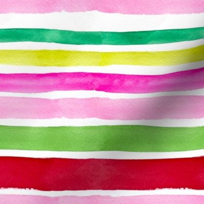 Have a Pink Christmas Watercolor Stripes