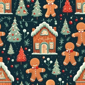 Gingerbread Men & Houses - medium