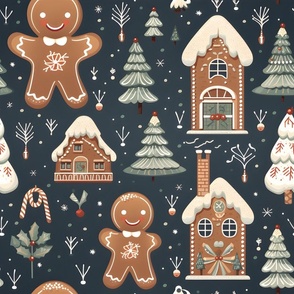 Gingerbread People & Houses - large