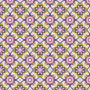 Moroccan Tile 4-Pink Purple Green