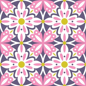 Moroccan Tile 1-Pink Purple Green 