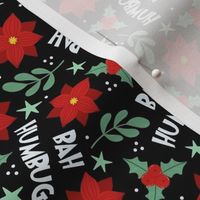 Small-Medium Scale Bah Humbug! Sarcastic Christmas Floral in Black