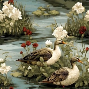 Ducks on a Pond - medium