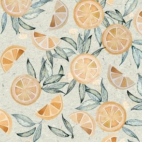 vintage oranges on green / watercolor